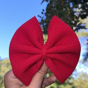 Handmade hair bows in red